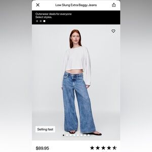 NWT Gap low slung extra baggy jeans